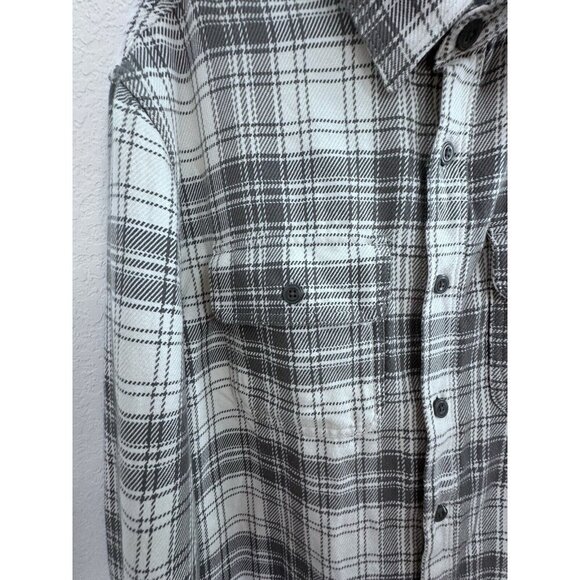 Old‎ Navy Women's Grey Plaid Shacket Jacket Cotton Shirt XL Cottagecore Warmth - Picture 7 of 13